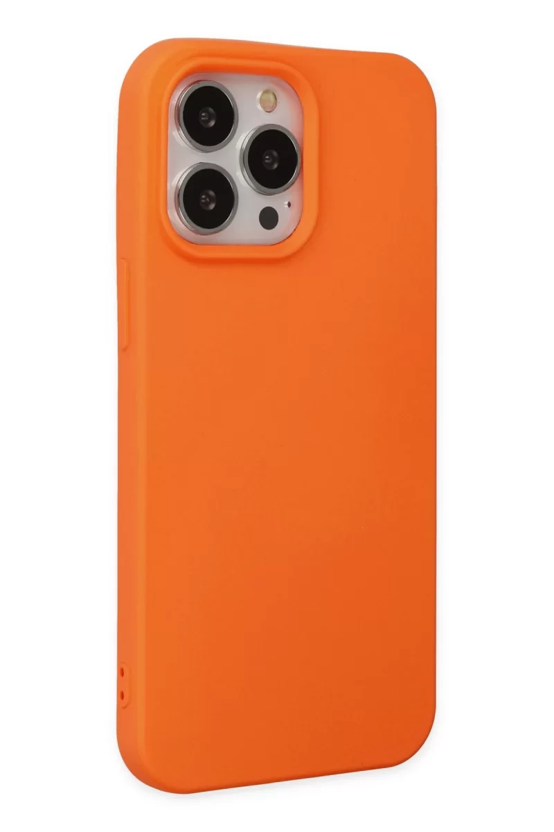 Newface Apple iPhone 14 Pro Kılıf Nano içi Kadife Silikon - Turuncu