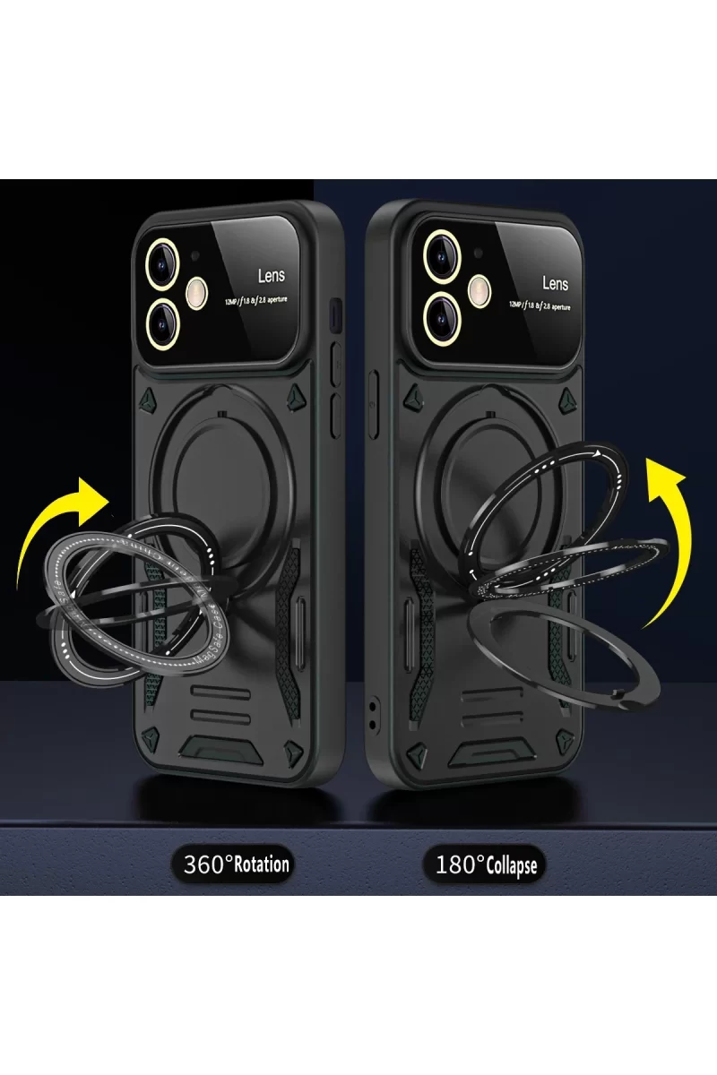 Newface Apple iPhone 11 Kılıf Joy Lens Standlı Kapak - Lacivert