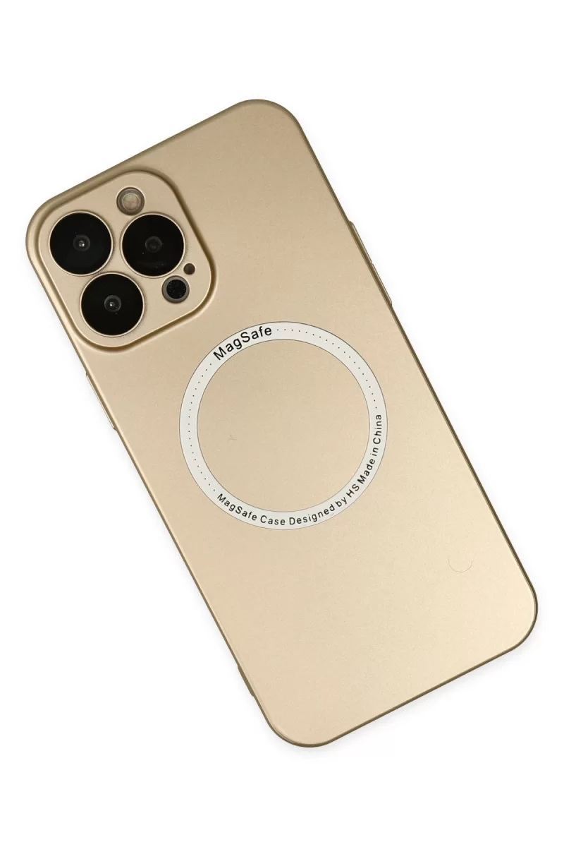 Newface Apple iPhone 14 Pro Kılıf Jack Magneticsafe Lens Silikon - Gold