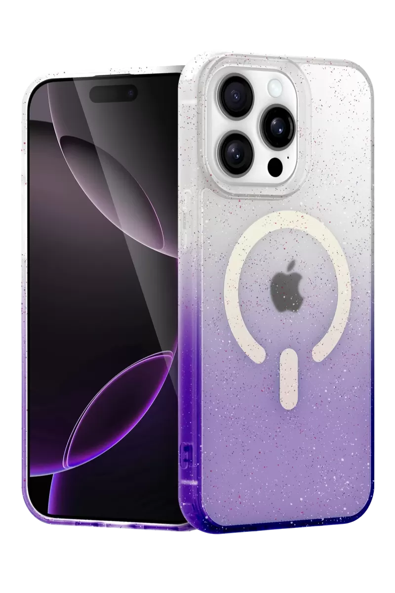 Newface Apple iPhone 14 Pro Pummel Shiny Magsafe Kapak - Mor
