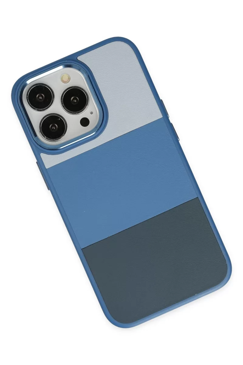 Newface Apple iPhone 14 Pro Max Kılıf King Kapak - Açık Mavi-Lacivert