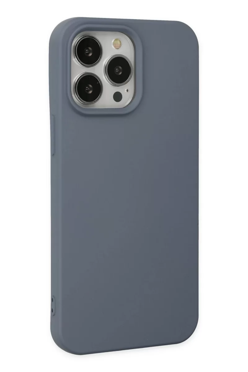 Newface Apple iPhone 14 Pro Kılıf Nano içi Kadife Silikon - Gri