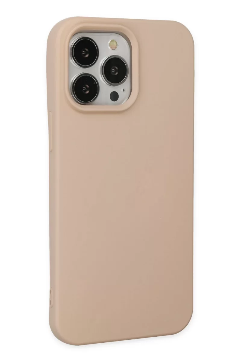 Newface Apple iPhone 14 Pro Kılıf Nano içi Kadife Silikon - Pudra