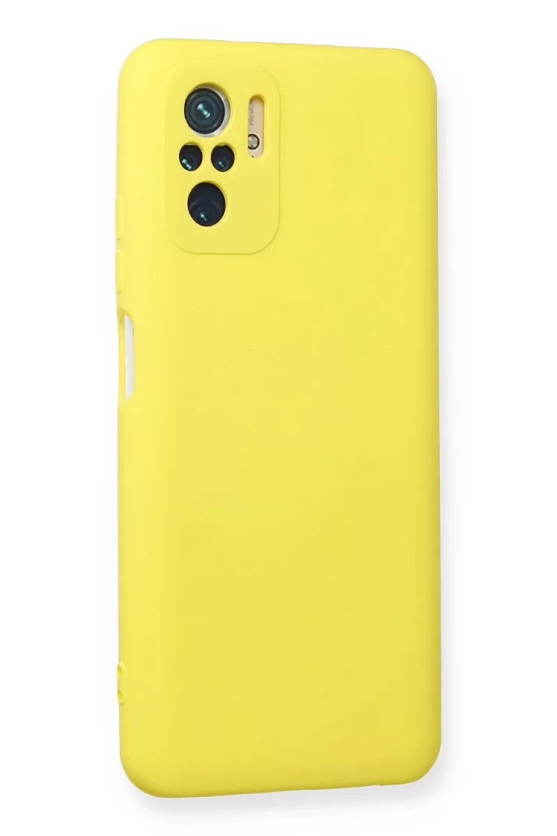 Newface Xiaomi Redmi Note 10 Kılıf Nano içi Kadife Silikon - Sarı