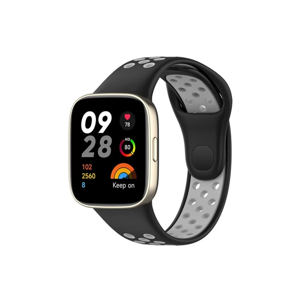 Newface Xiaomi Redmi Watch 3 Spor Delikli Kordon - Siyah-Gri