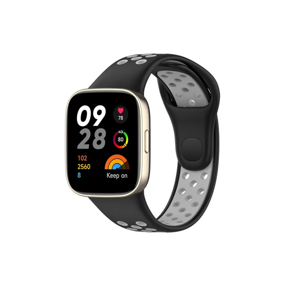 Newface Xiaomi Redmi Watch 3 Spor Delikli Kordon - Siyah-Gri