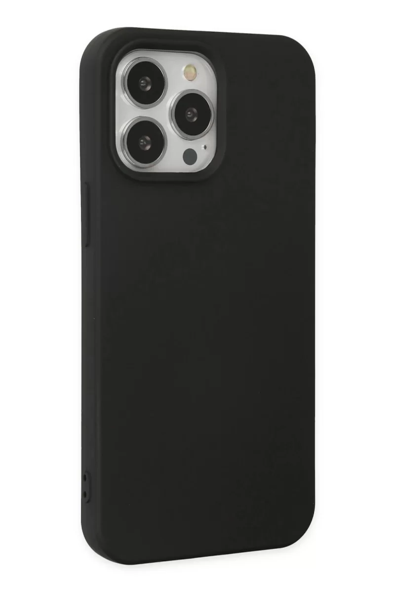 Newface Apple iPhone 14 Pro Max Kılıf Nano içi Kadife Silikon - Siyah