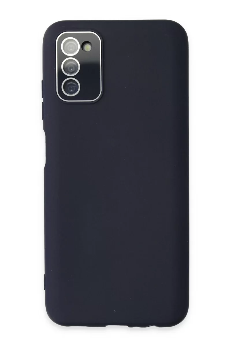 Newface Samsung Galaxy A03S Kılıf Lansman Glass Kapak - Lacivert