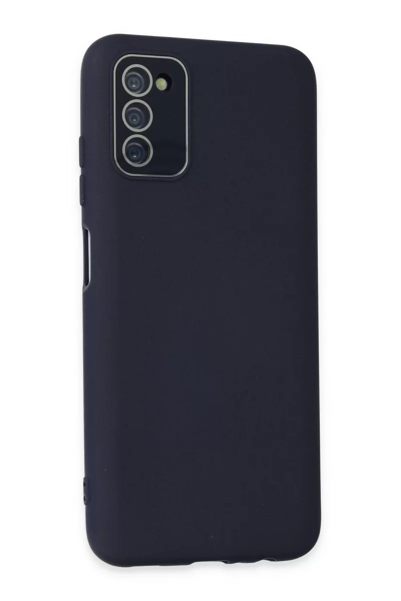 Newface Samsung Galaxy A03S Kılıf Lansman Glass Kapak - Lacivert