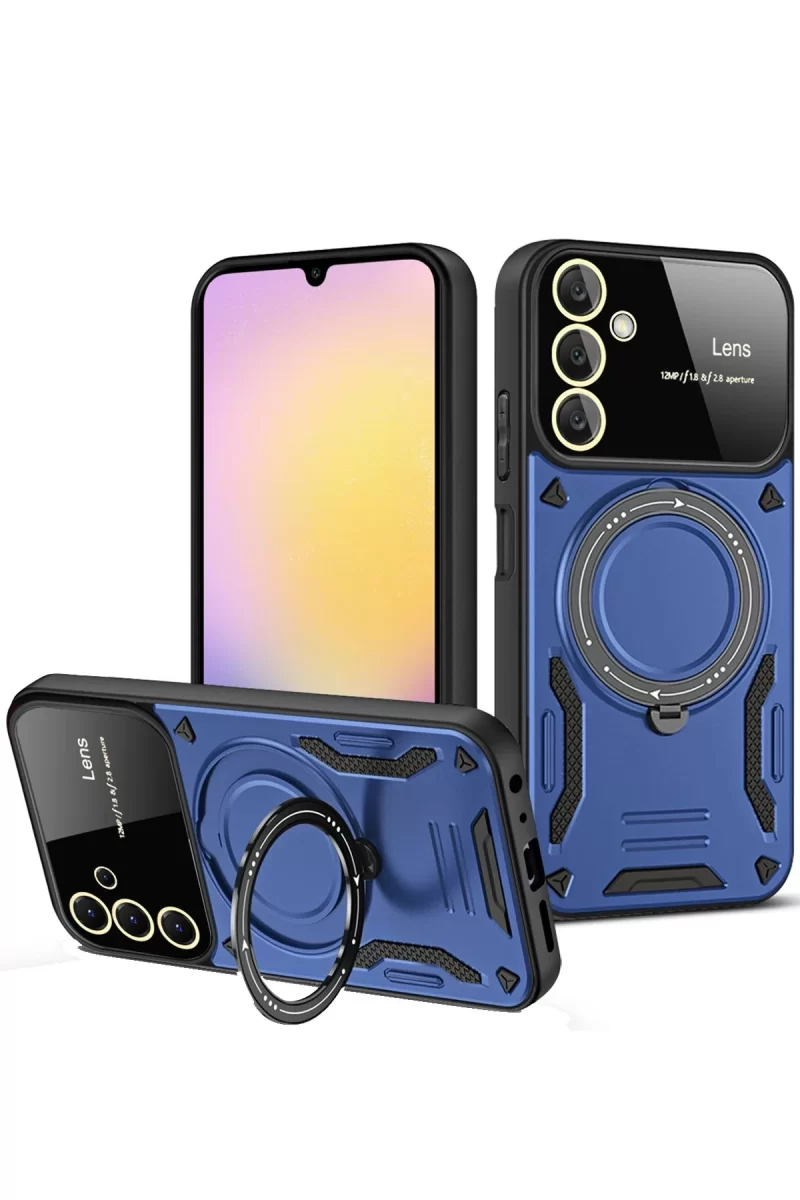 Newface Samsung Galaxy A14 4G Kılıf Joy Lens Standlı Kapak - Lacivert