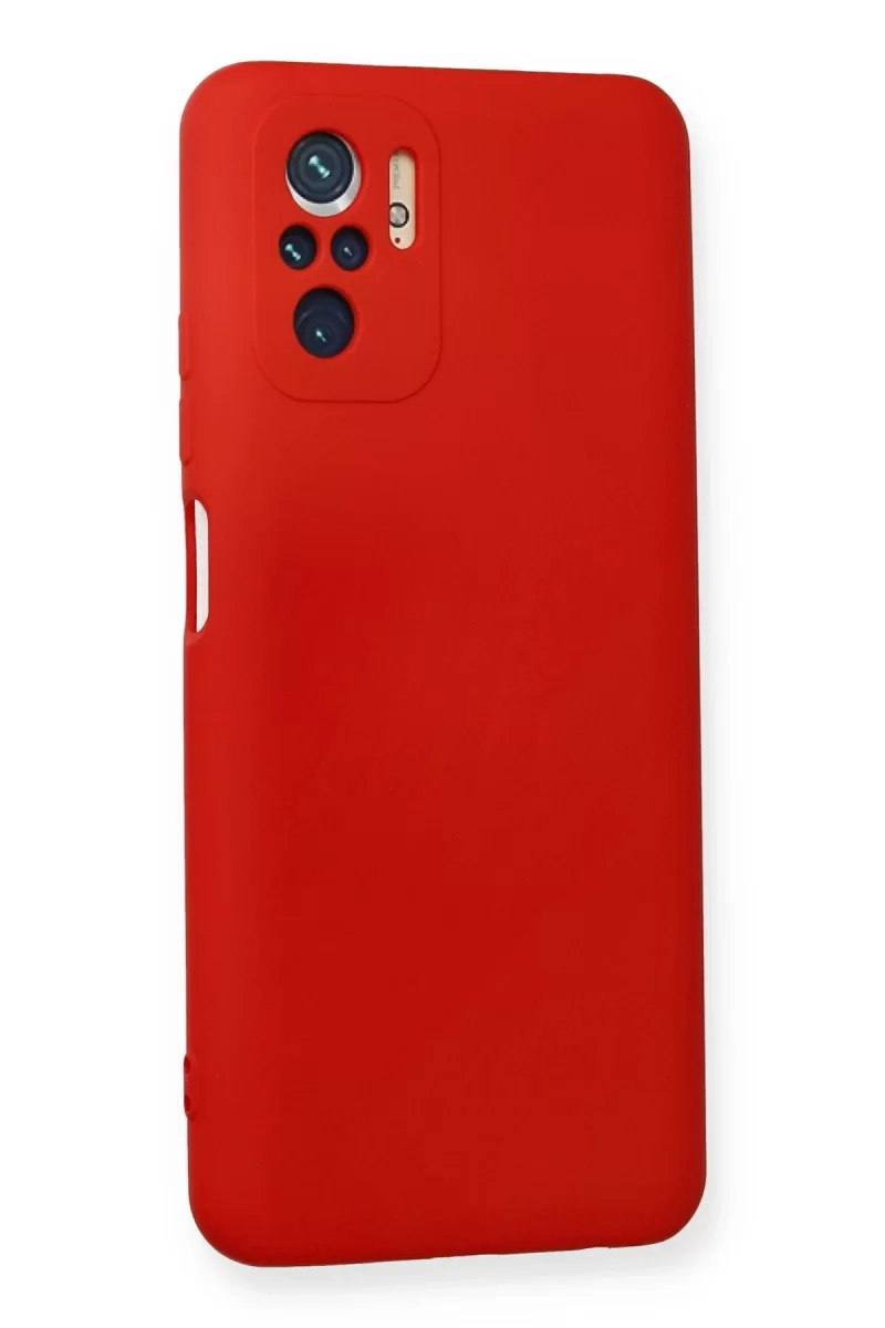 Newface Xiaomi Redmi Note 10 Kılıf Nano içi Kadife Silikon - Kırmızı