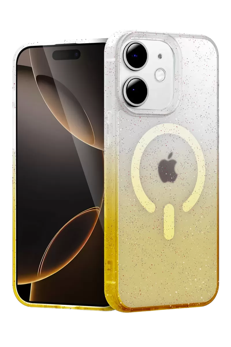 Newface Apple iPhone 12 Pummel Shiny Magsafe Kapak - Gold