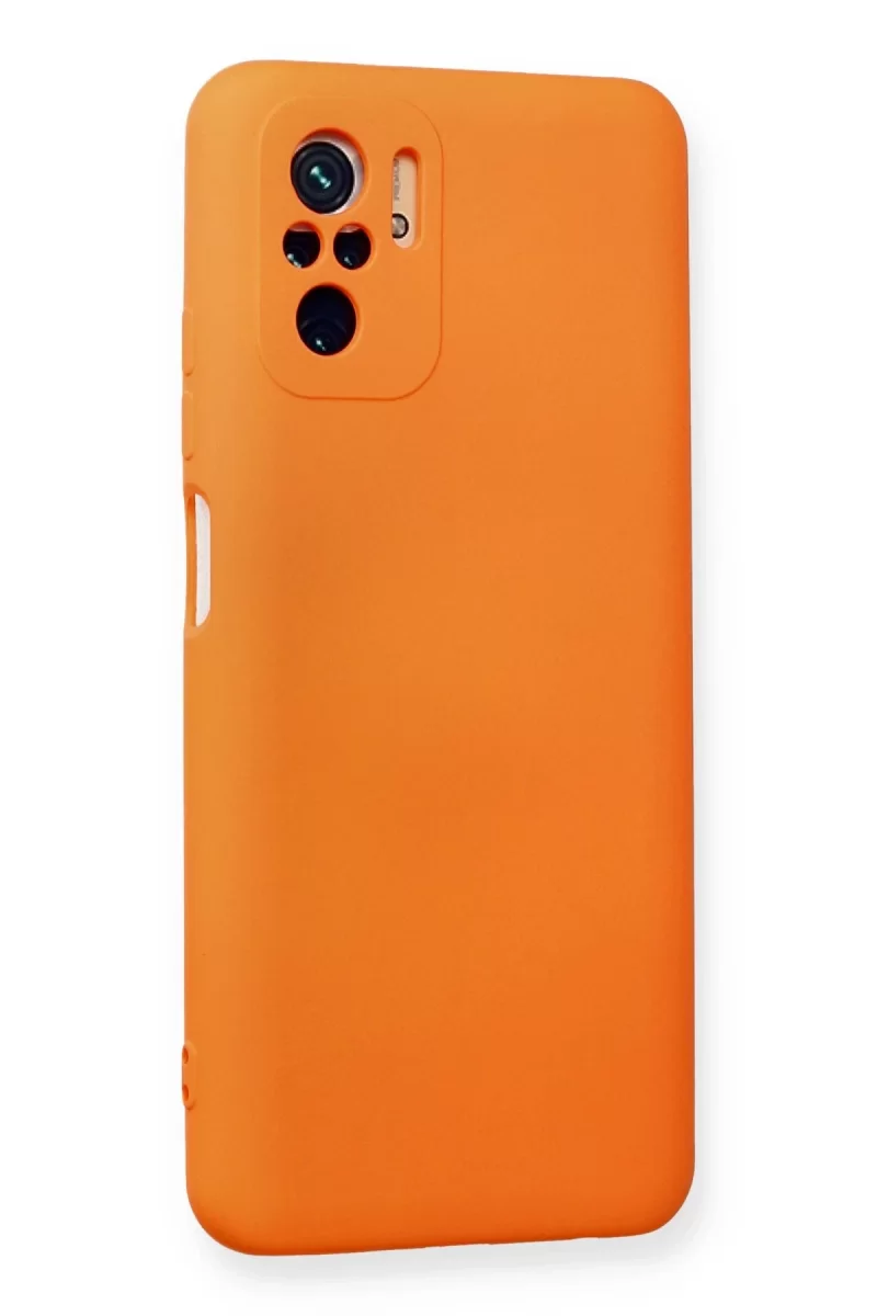 Newface Xiaomi Redmi Note 10 Kılıf Nano içi Kadife Silikon - Turuncu