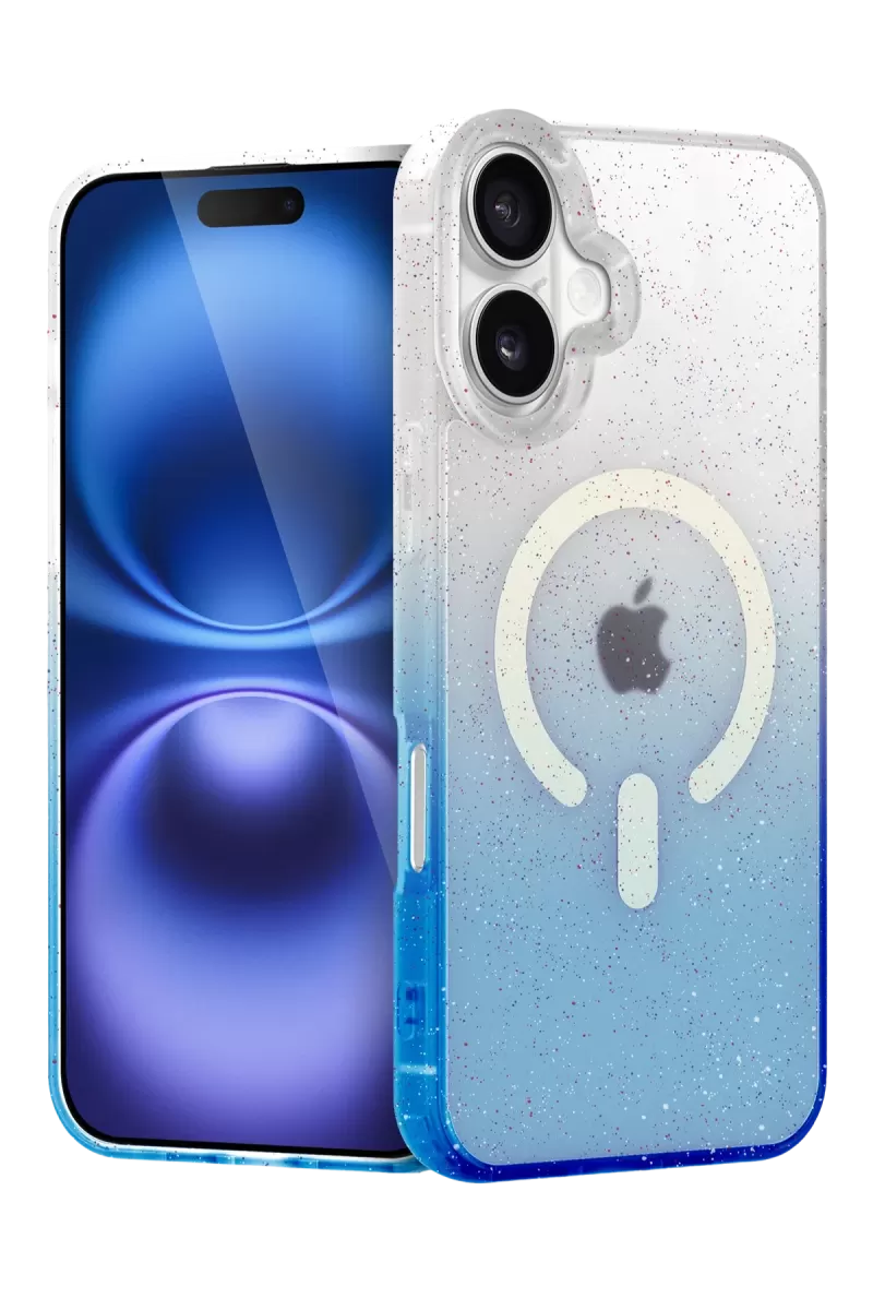 Newface Apple iPhone 16 Plus Pummel Shiny Magsafe Kapak - Mavi