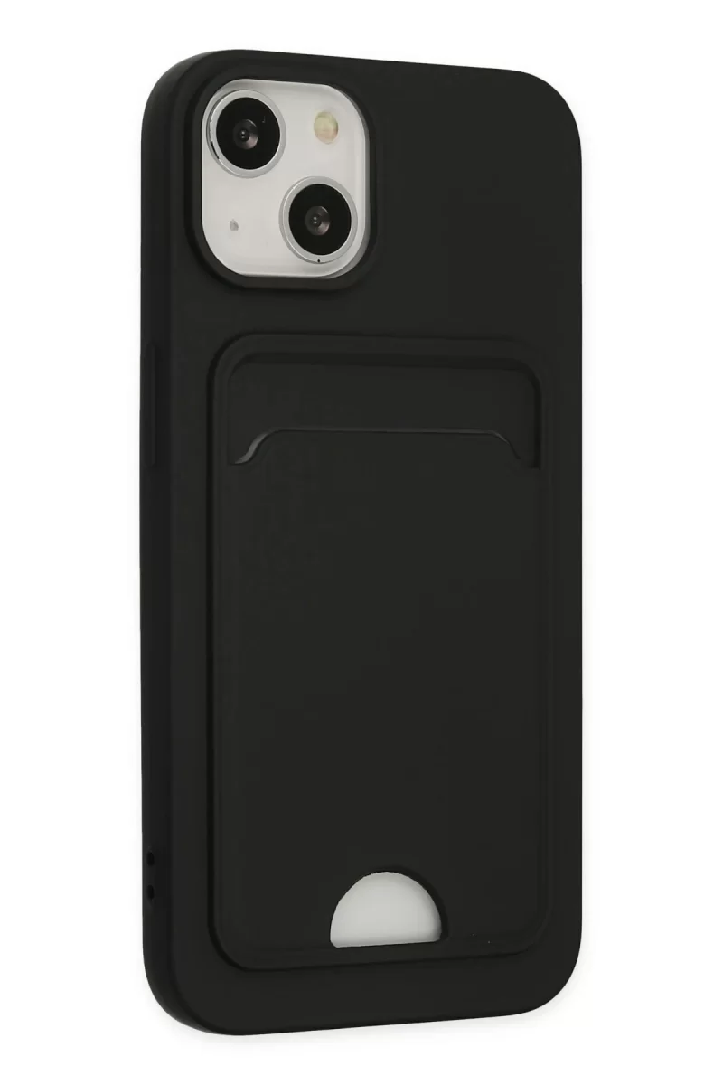 Newface Apple iPhone 14 Plus Kılıf Kelvin Kartvizitli Silikon - Siyah