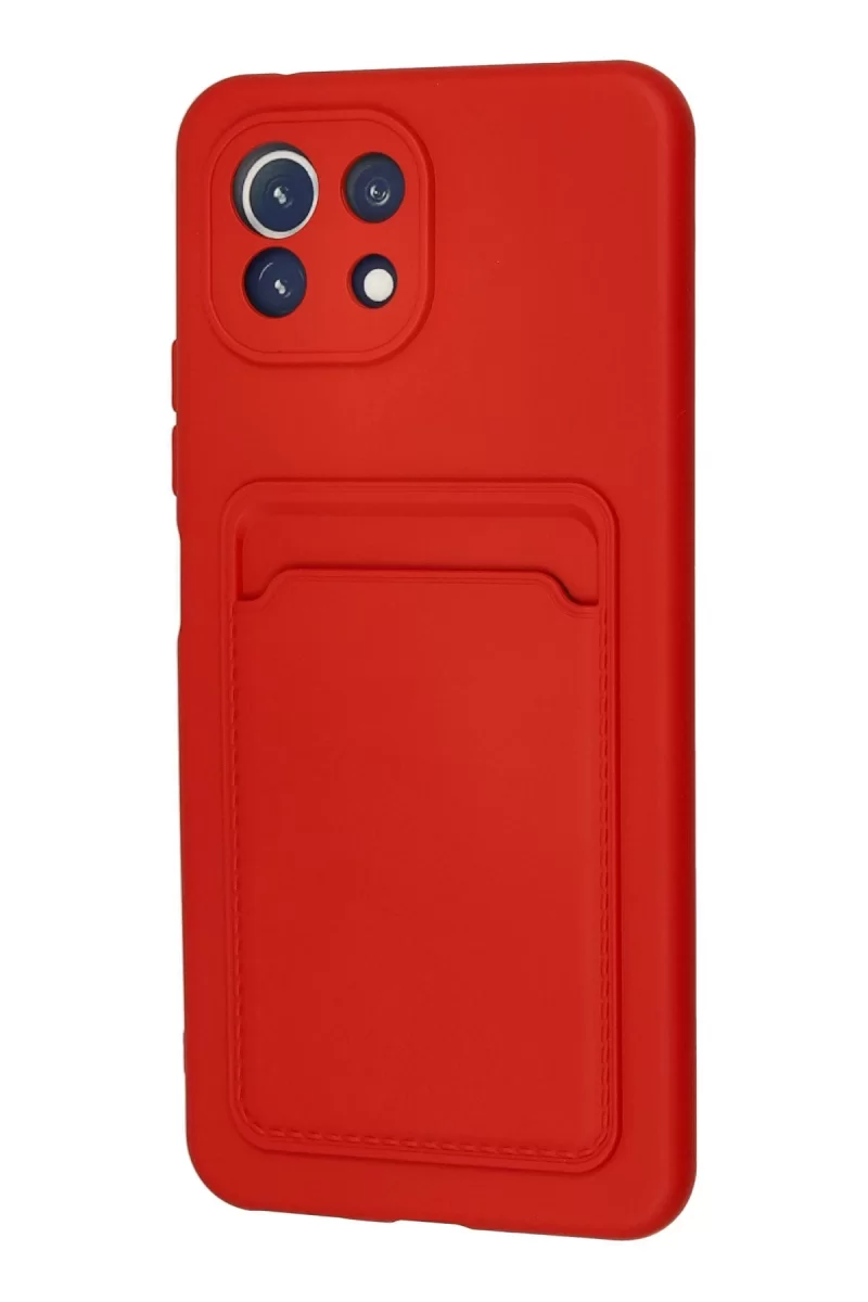 Newface Xiaomi Mİ 11 Lite Kılıf Kelvin Kartvizitli Silikon - Kırmızı