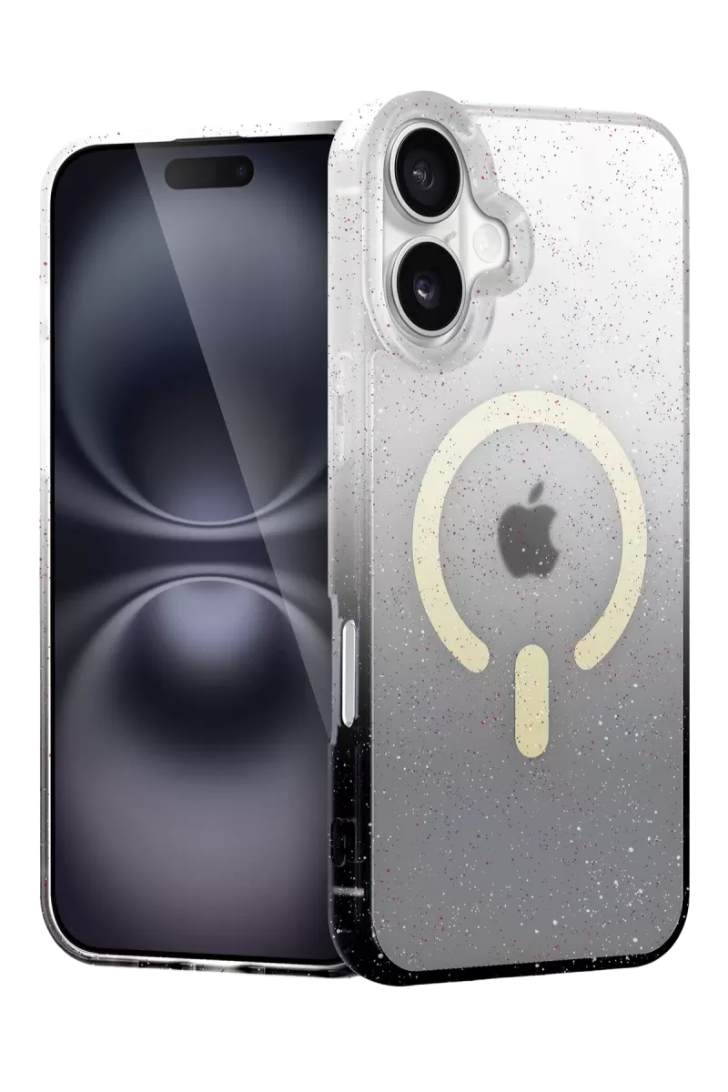 Newface Apple iPhone 16 Plus Pummel Shiny Magsafe Kapak - Siyah