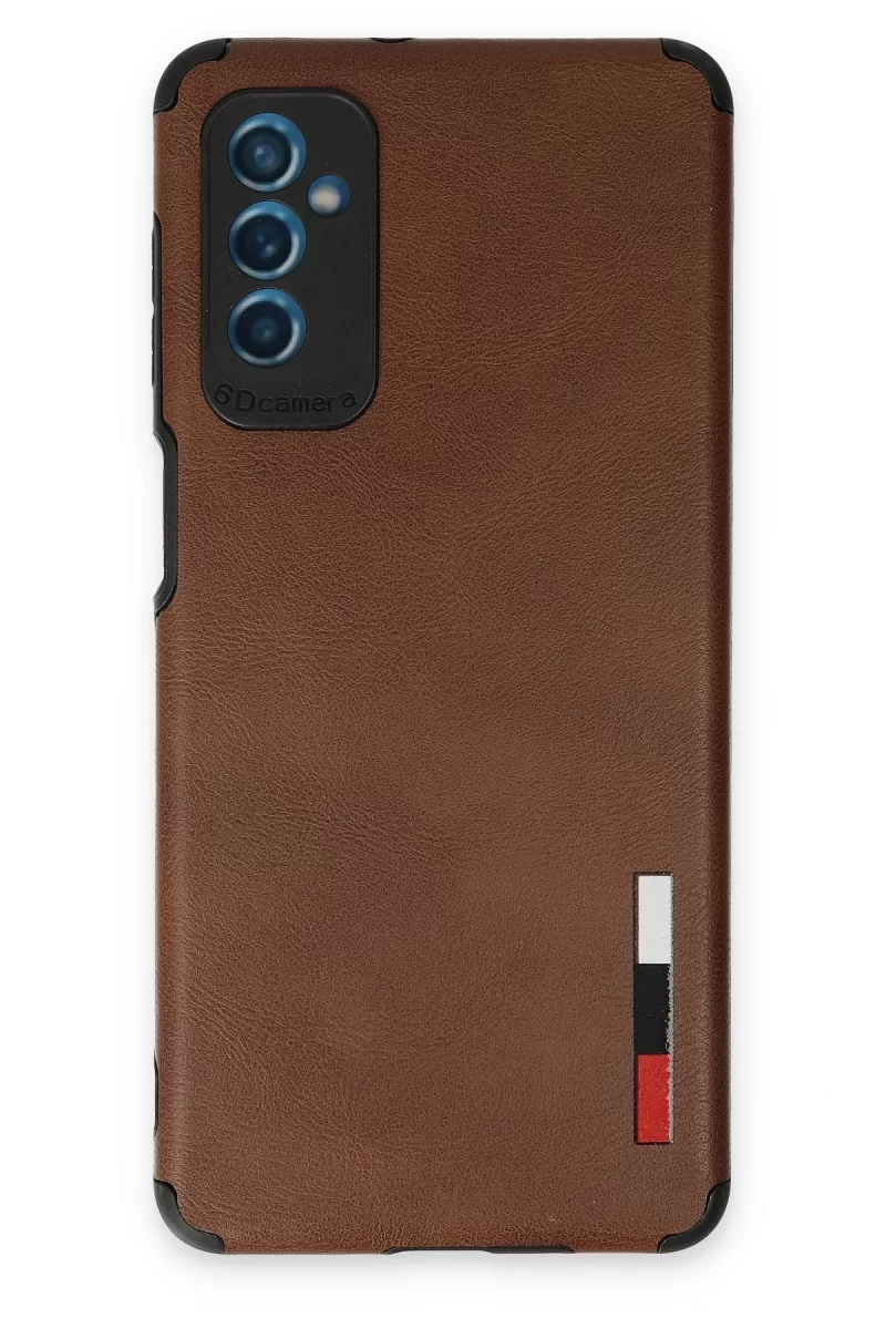 Newface Samsung Galaxy M52 5G Kılıf Loop Deri Silikon - Kahverengi
