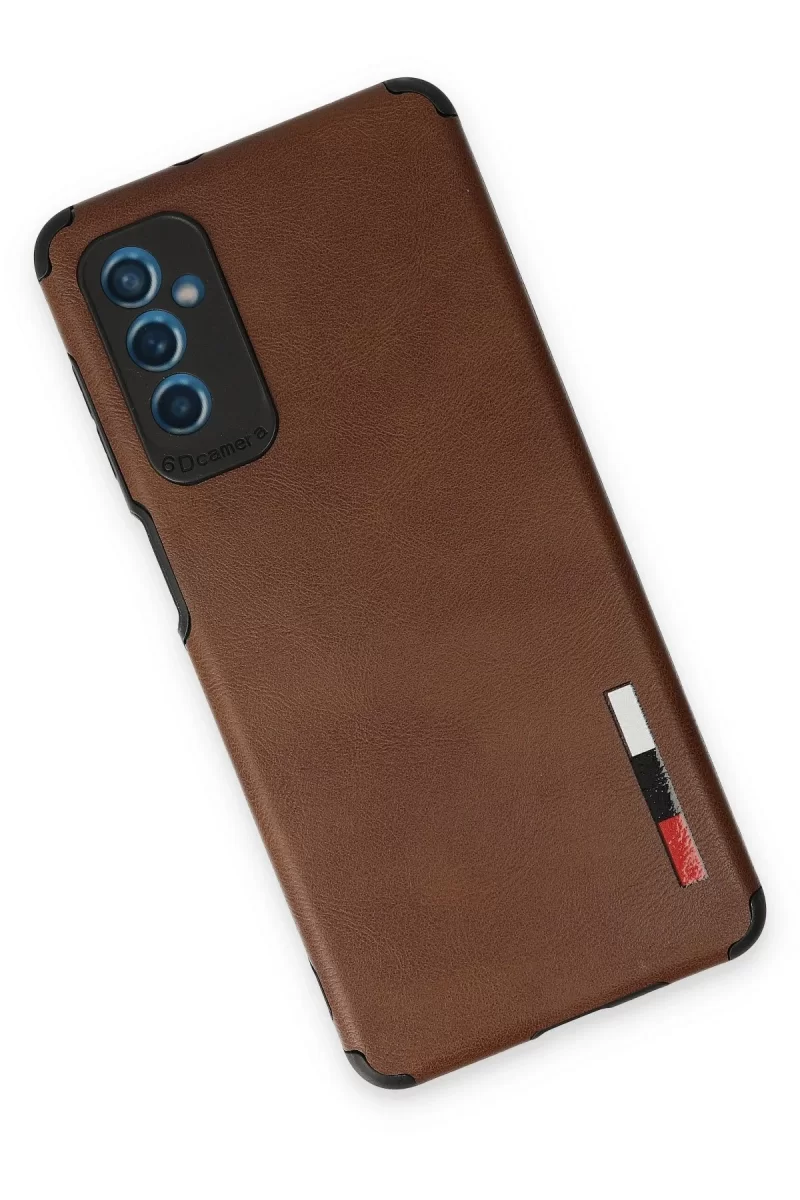 Newface Samsung Galaxy M52 5G Kılıf Loop Deri Silikon - Kahverengi