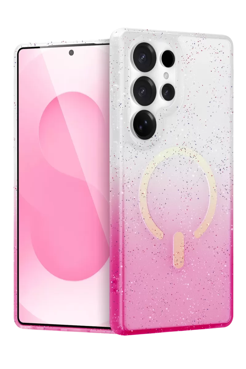 Newface Samsung Galaxy S24 Ultra Pummel Shiny Magsafe Kapak - Pembe