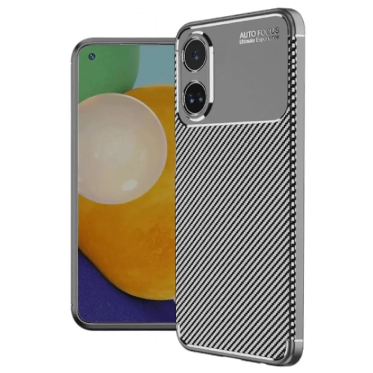 Newface Oppo A60 Kılıf Auto Focus Karbon Kapak - Gri