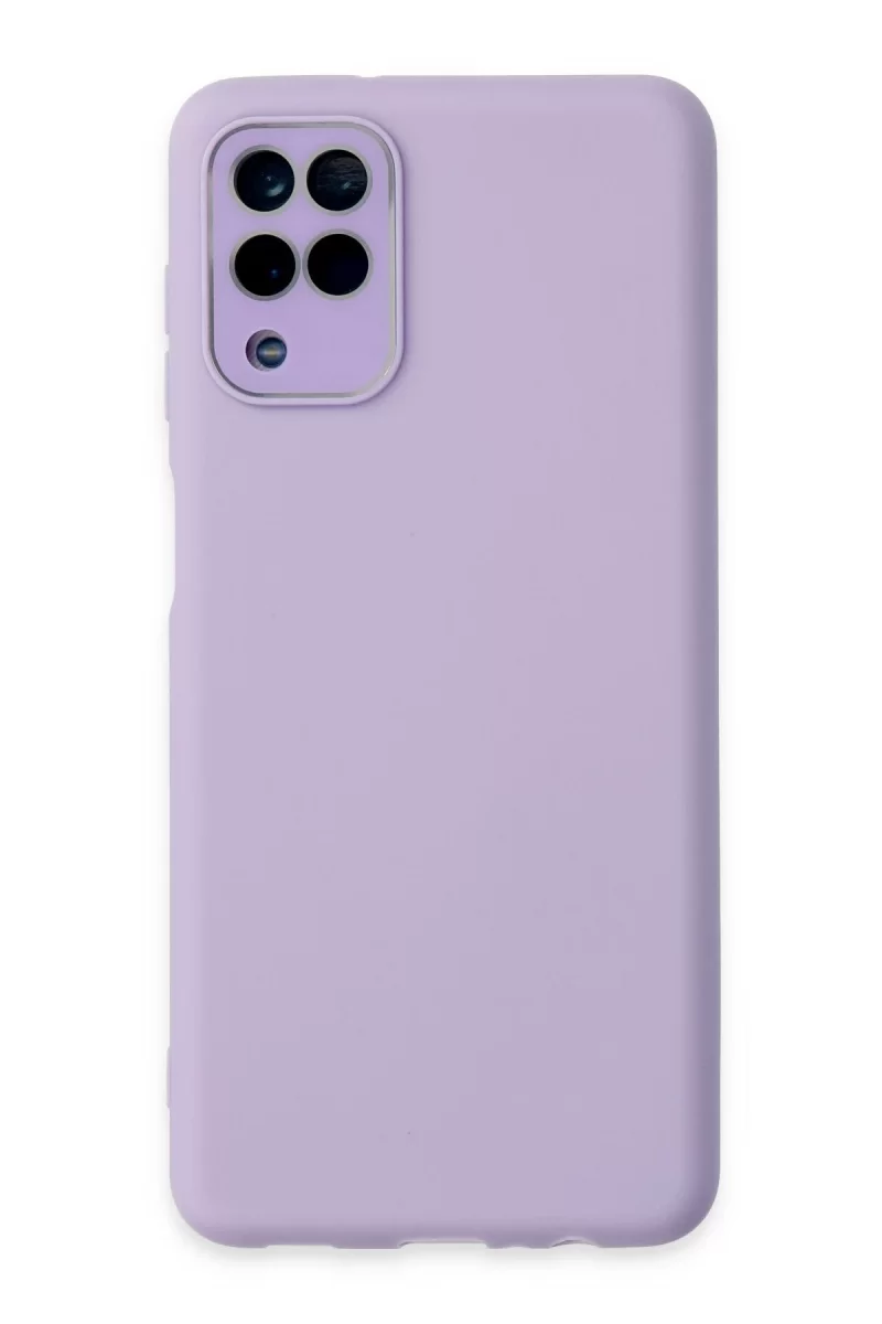 Newface Samsung Galaxy A22 Kılıf Lansman Glass Kapak - Lila