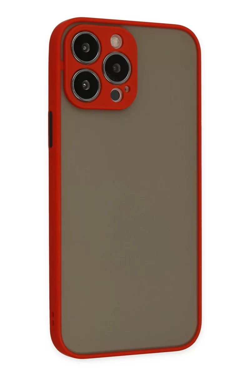 Newface Apple iPhone 14 Pro Max Kılıf Montreal Silikon Kapak - Kırmızı