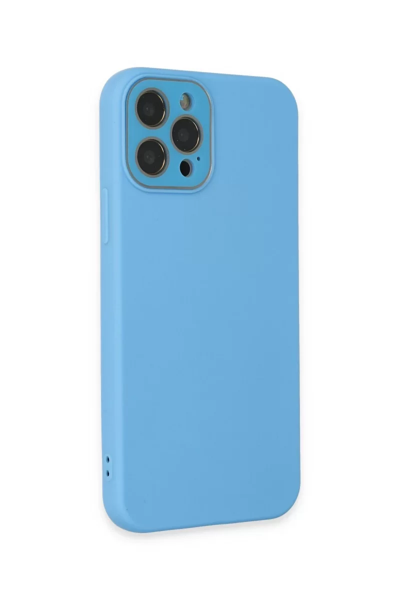 Newface Apple iPhone 12 Pro Kılıf Lansman Glass Kapak - Mavi