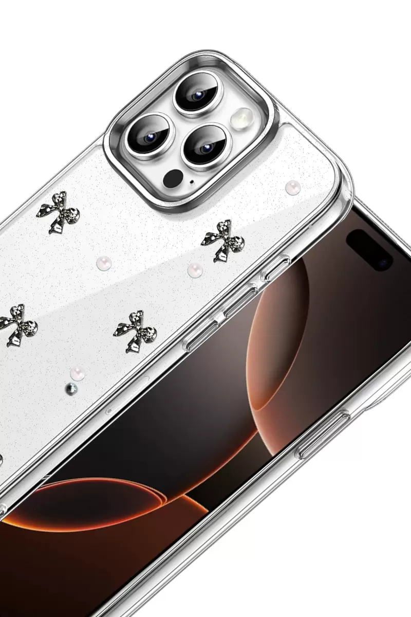Newface Apple iPhone 16 Pro Max Fiyonk Desenli Kapak - Desen 8
