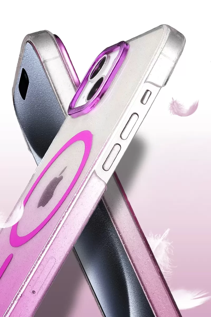 Newface Apple iPhone 14 Glossy Magsafe Kapak - Pembe