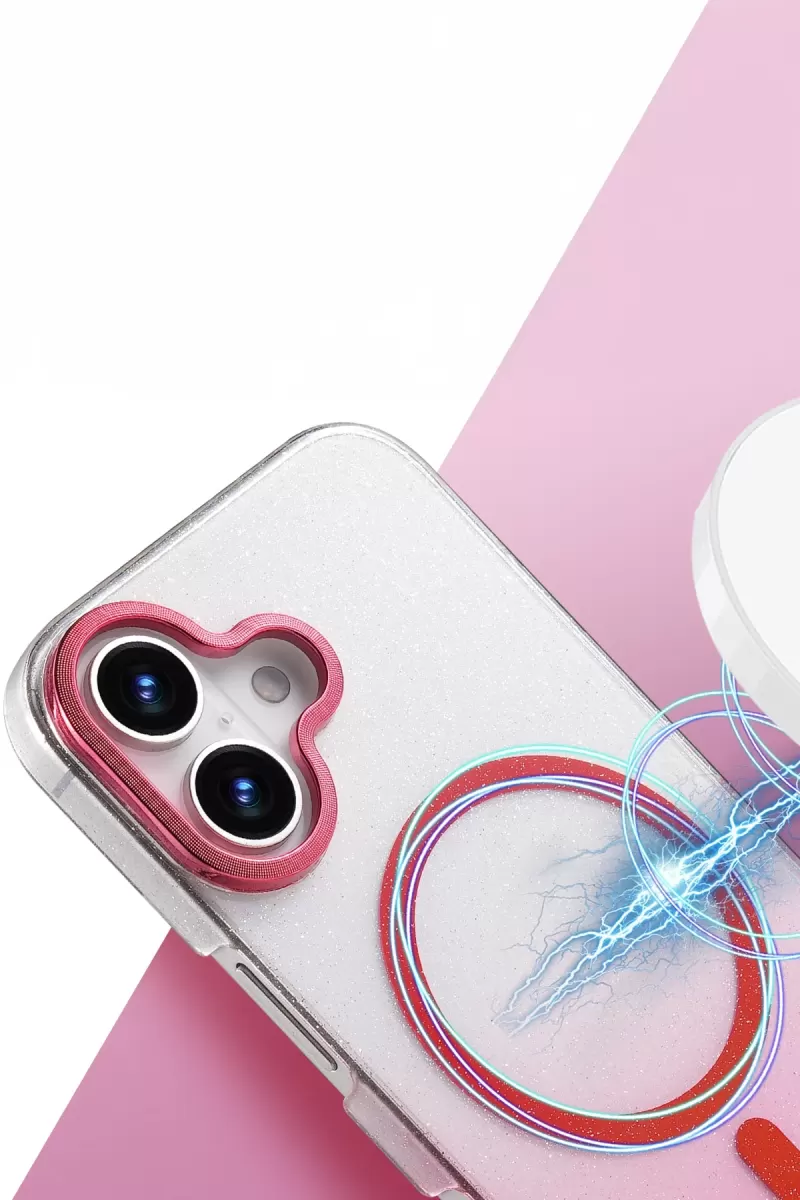 Newface Apple iPhone 16 Plus Glossy Magsafe Kapak - Pembe