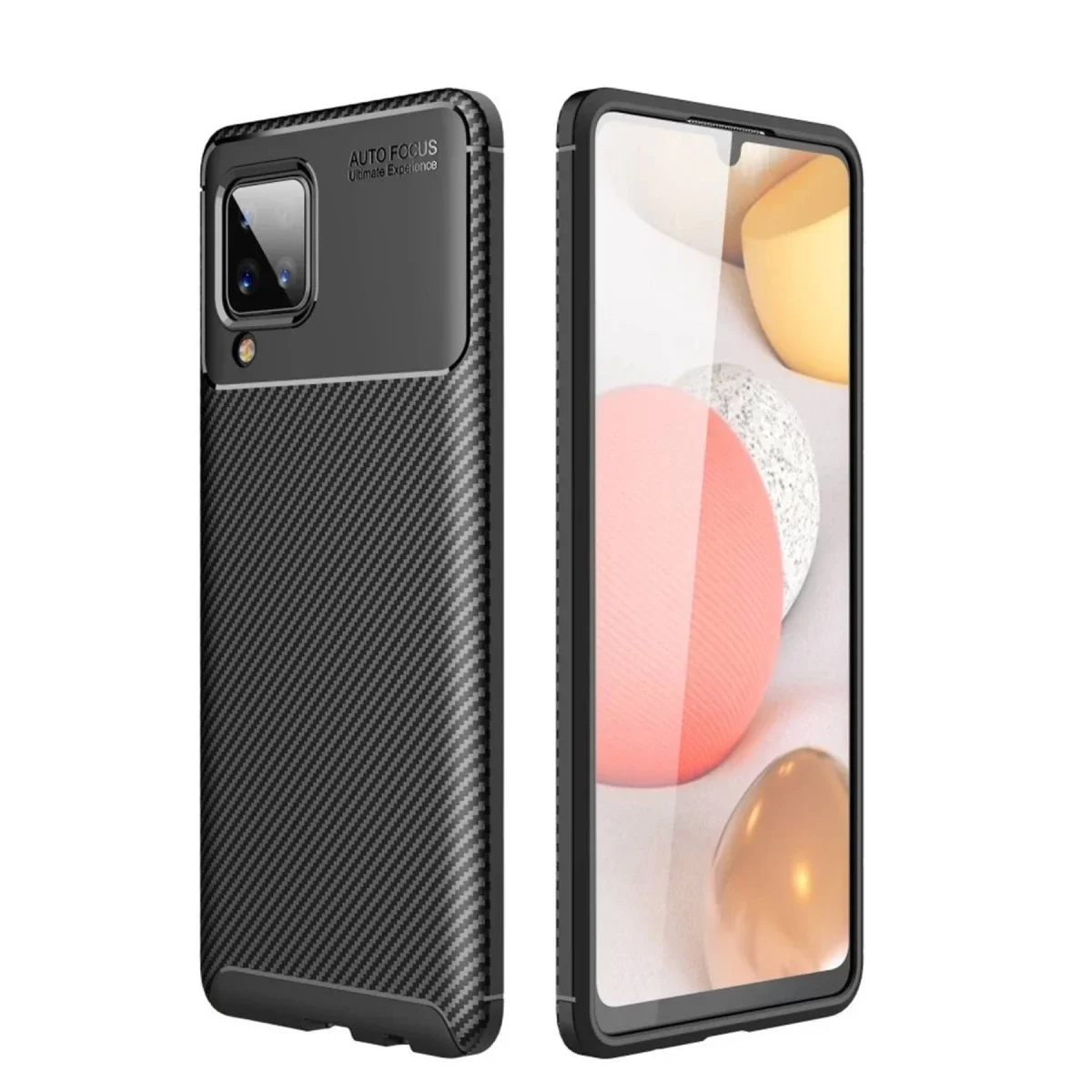 Newface Samsung Galaxy A22 Kılıf Auto Focus Karbon Kapak - Siyah