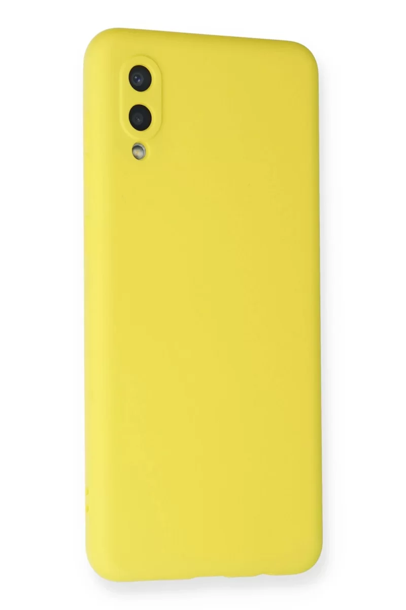 Newface Samsung Galaxy A02 Kılıf Nano içi Kadife Silikon - Sarı