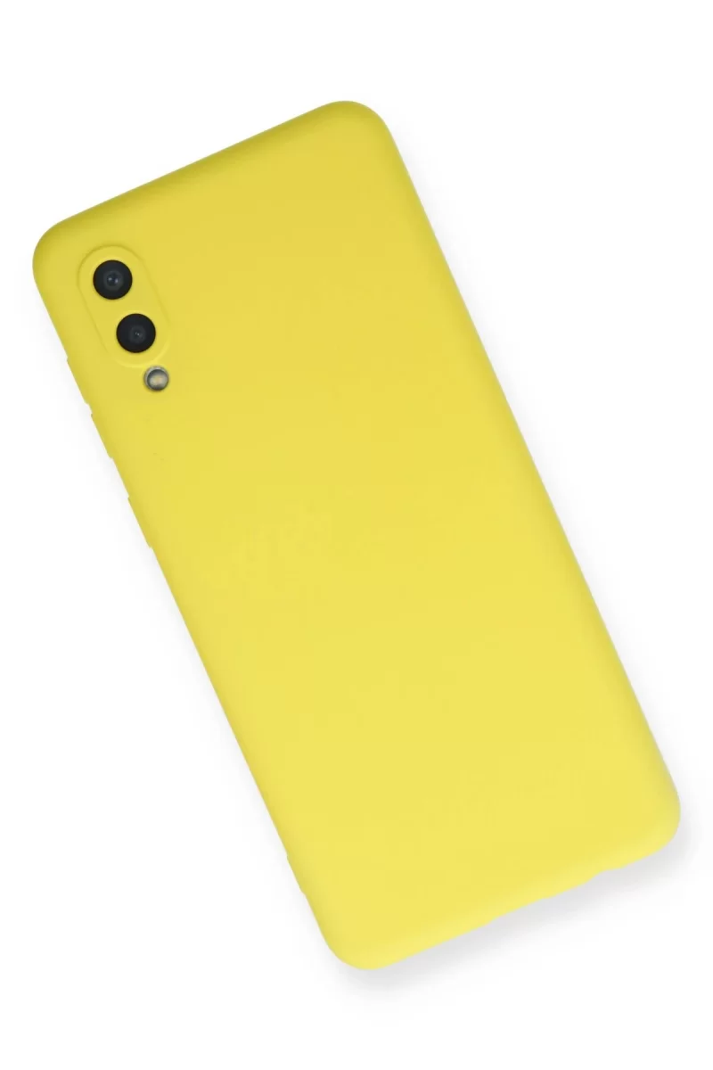 Newface Samsung Galaxy A02 Kılıf Nano içi Kadife Silikon - Sarı