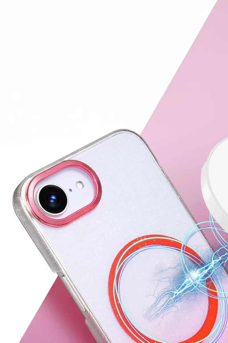Newface Apple iPhone 16E Glossy Magsafe Kapak - Mor