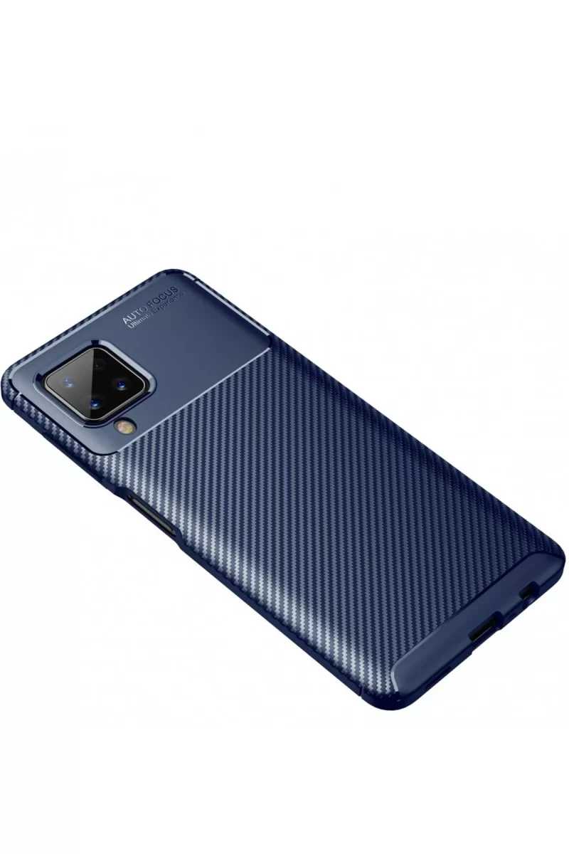 Newface Samsung Galaxy A22 Kılıf Auto Focus Karbon Kapak - Lacivert