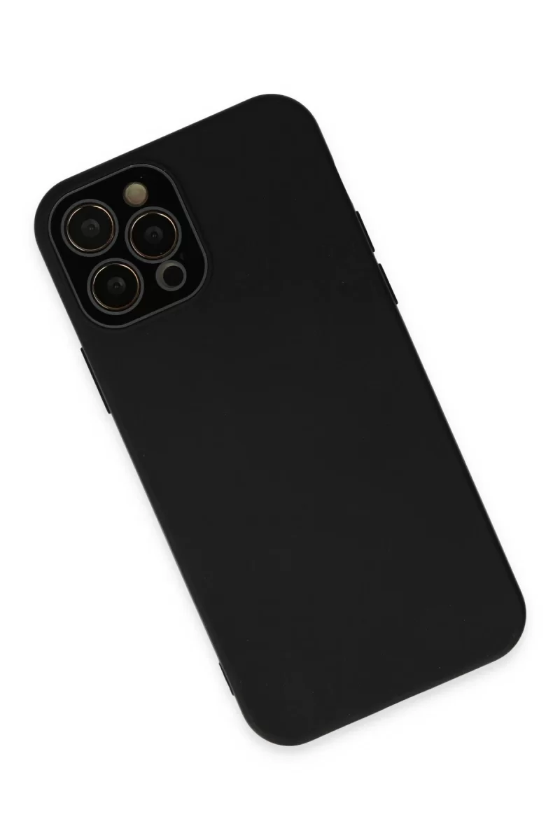 Newface Apple iPhone 12 Pro Max Kılıf Lansman Glass Kapak - Siyah