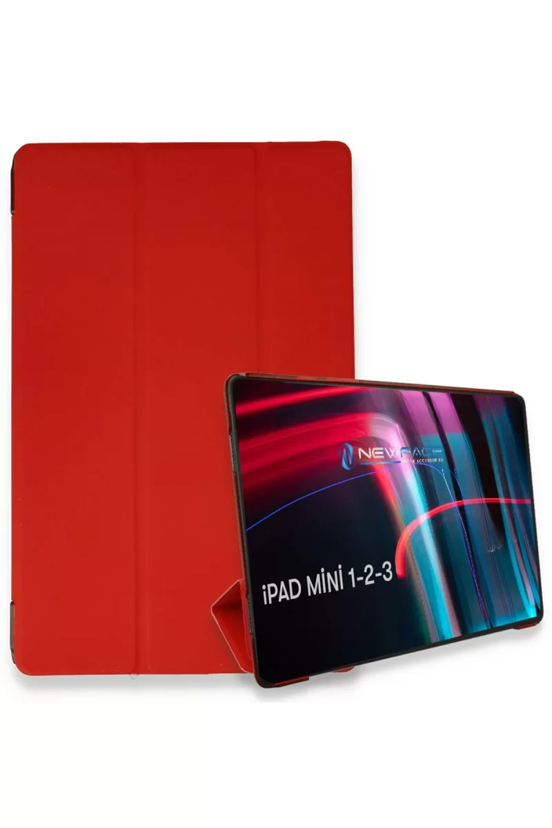 Newface Apple iPad Mini 3 Kılıf Tablet Smart Kılıf - Kırmızı