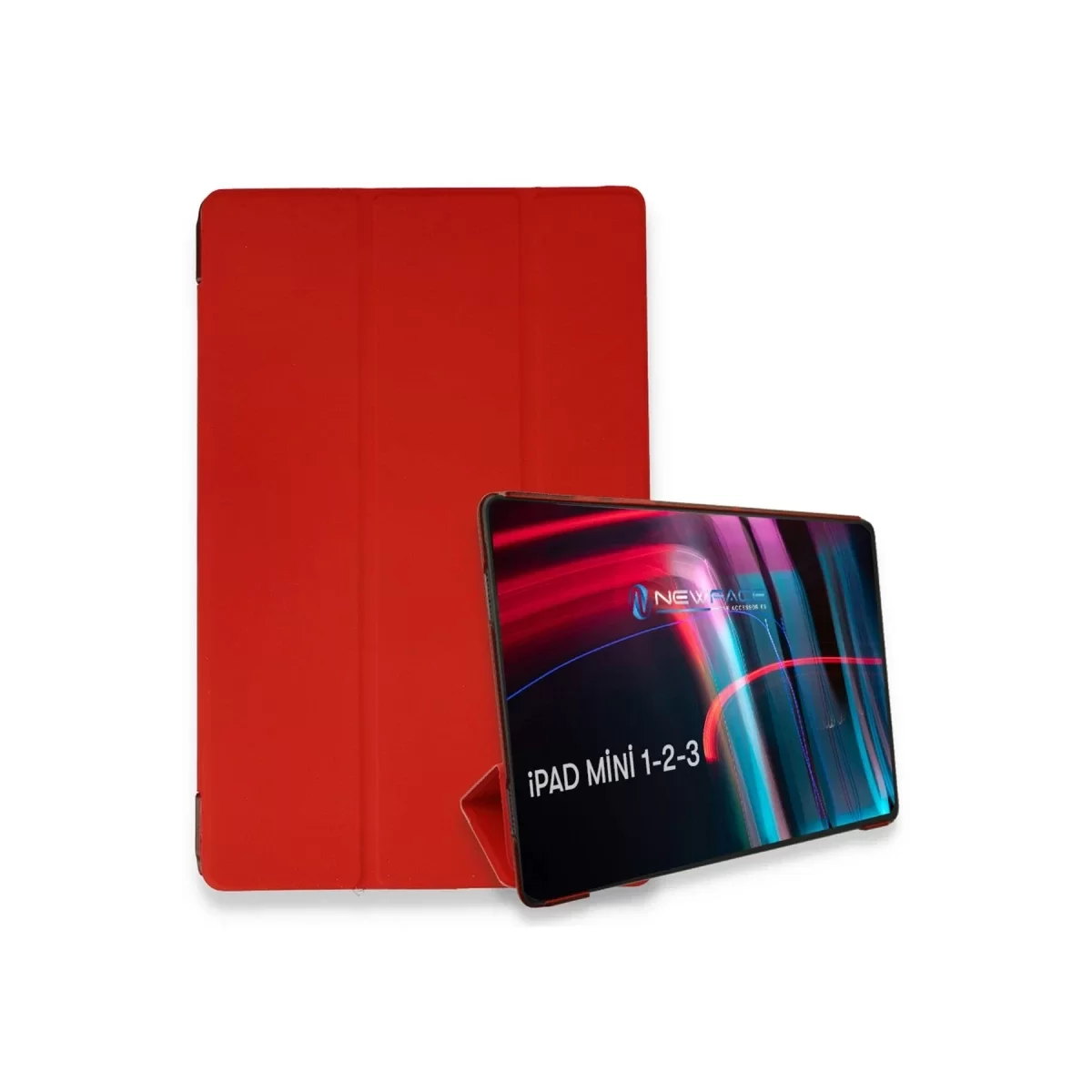Newface Apple iPad Mini 3 Kılıf Tablet Smart Kılıf - Kırmızı