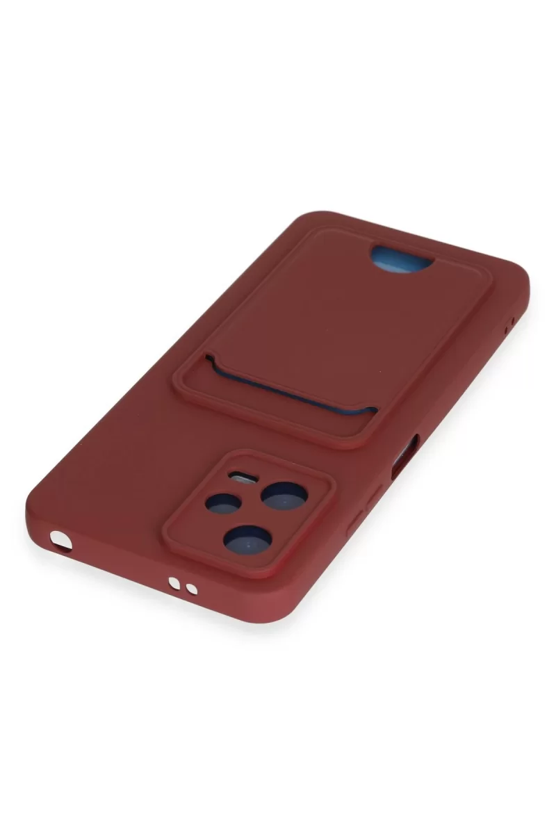 Newface Xiaomi Poco X5 5G Kılıf Kelvin Kartvizitli Silikon - Bordo