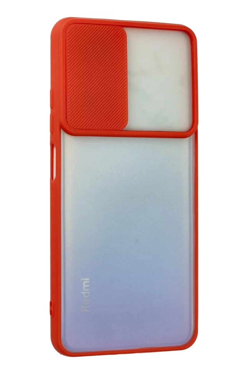 Newface Xiaomi Redmi Note 11 Kılıf Palm Buzlu Kamera Sürgülü Silikon - Kırmızı