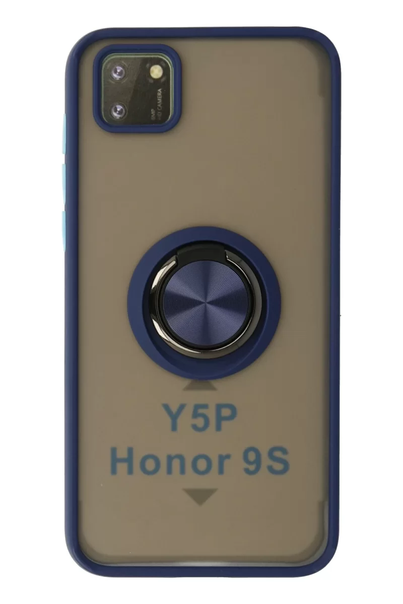 Newface Huawei Y5P Kılıf Montreal Yüzüklü Silikon Kapak - Lacivert