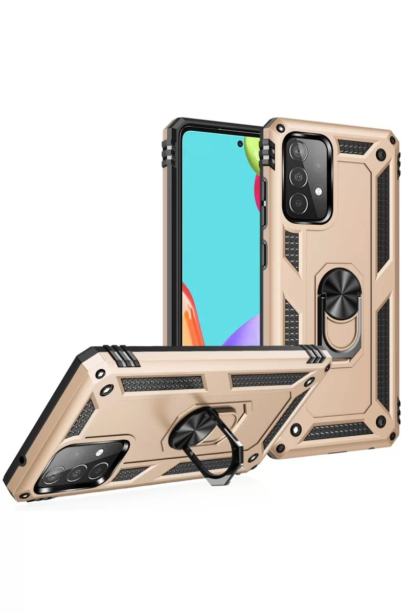 Newface Samsung Galaxy A33 5G Kılıf Sofya Yüzüklü Silikon Kapak - Gold