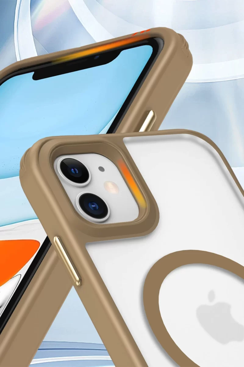 Newface Apple iPhone 12 Kılıf Enka Magsafe Silikon Kılıf - Desert