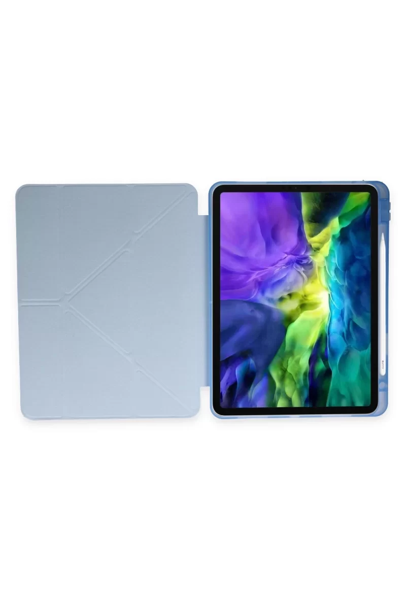 Newface Apple iPad Pro 11 (2021) Kılıf Kalemlikli Hugo Tablet Kılıfı - Mavi