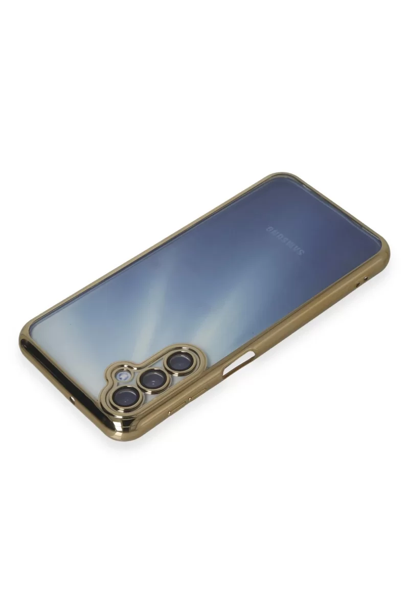 Newface Samsung Galaxy A25 5G Kılıf Razer Lensli Silikon - Gold