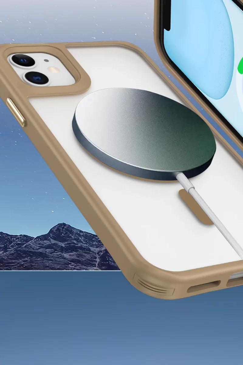 Newface Apple iPhone 12 Kılıf Enka Magsafe Silikon Kılıf - Şeffaf