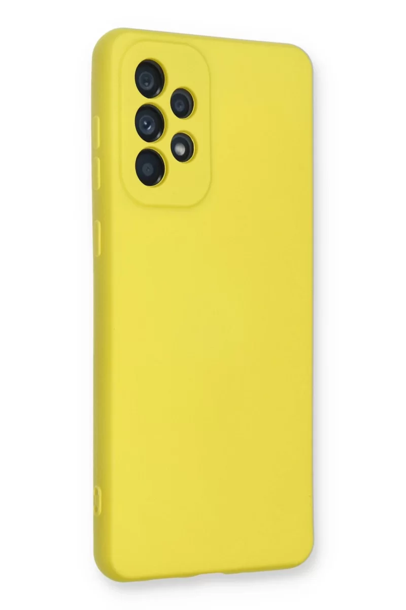 Newface Samsung Galaxy A53 5G Kılıf Nano içi Kadife Silikon - Sarı