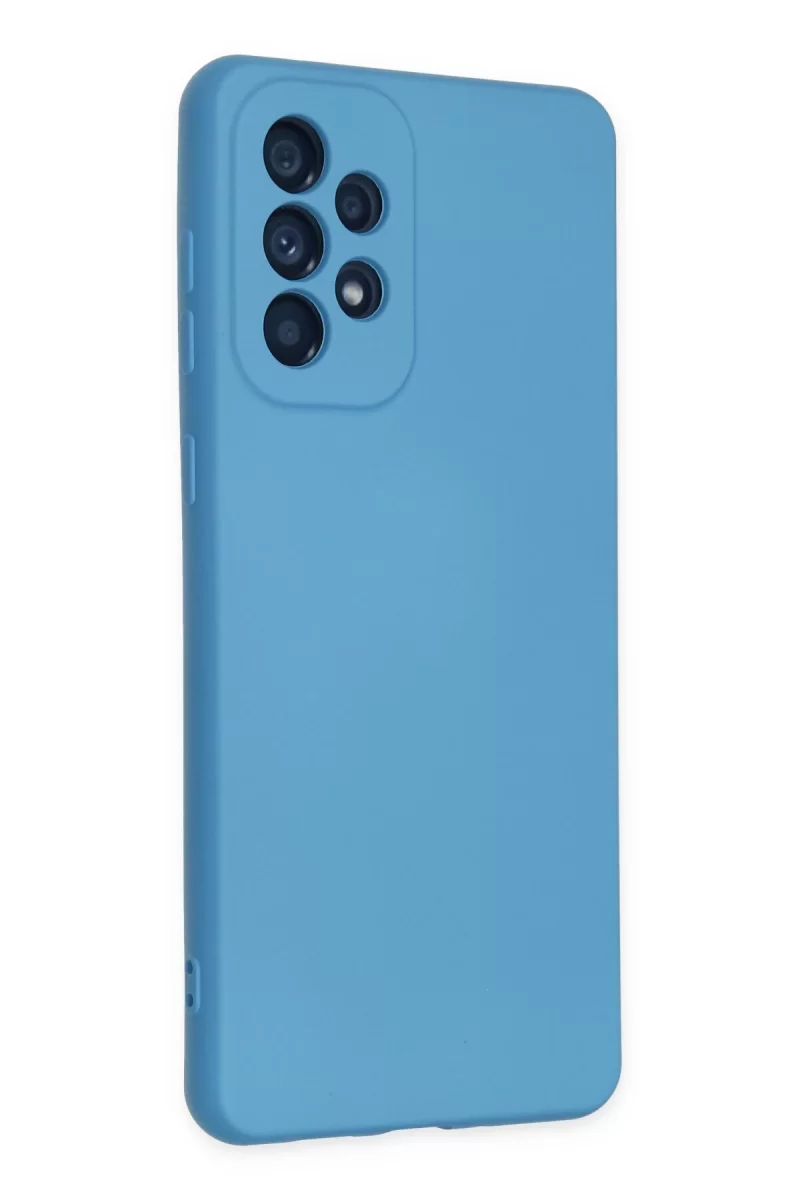 Newface Samsung Galaxy A53 5G Kılıf Nano içi Kadife Silikon - Mavi