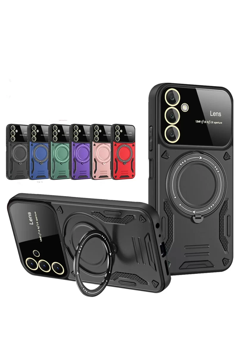 Newface Samsung Galaxy A26 Kılıf Joy Lens Standlı Kapak - Siyah